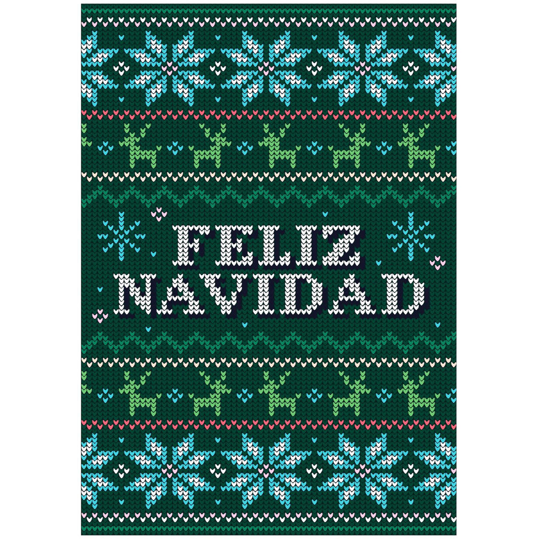 Feliz Navidad - Knit Pattern Greeting Card
