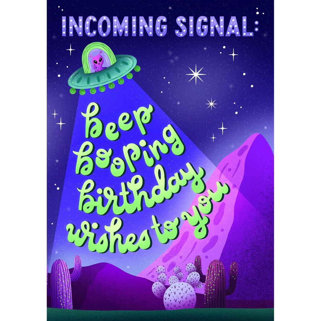 Space Western Birthday Card